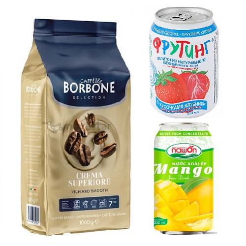 Кофе в зернах и 2 напитка Кофе в зернах и 2 напитка